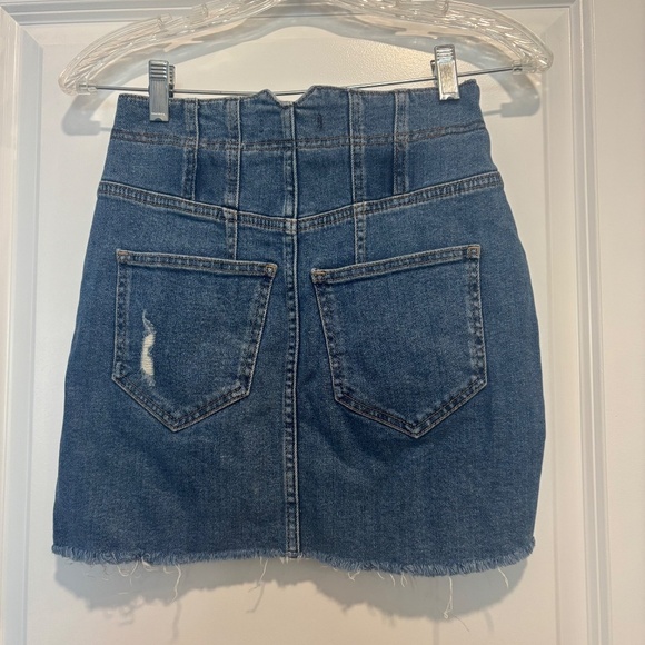 Free People Distressed Mini Denim Skirt - Picture 8 of 8